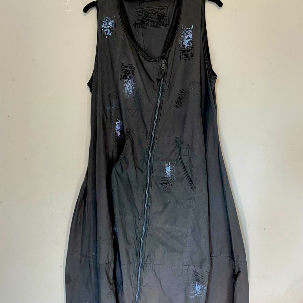 Rundholtz Black Label zipper Dress Handprinted